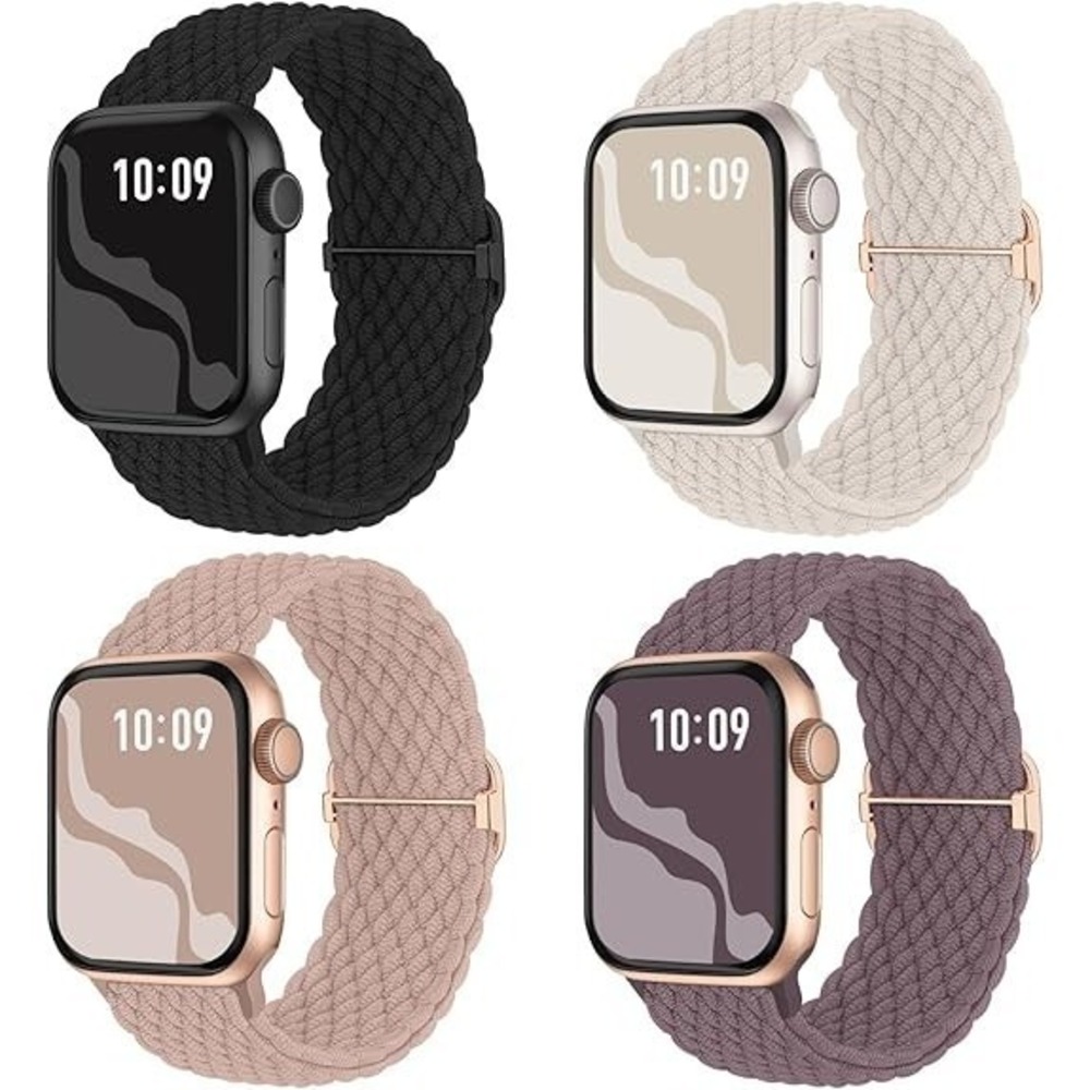 Braided Stretchy Solo Loop Compatible for Apple Watch Band 38mm 40mm 41mm 42mm 4